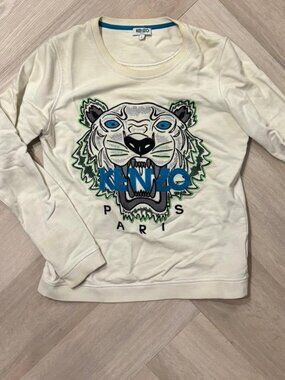 Kenzo white graphic tiger logo sweatshirt